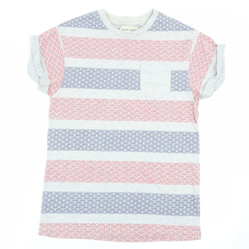 River Island Mens Multicoloured Geometric   T-Shirt Size XS
