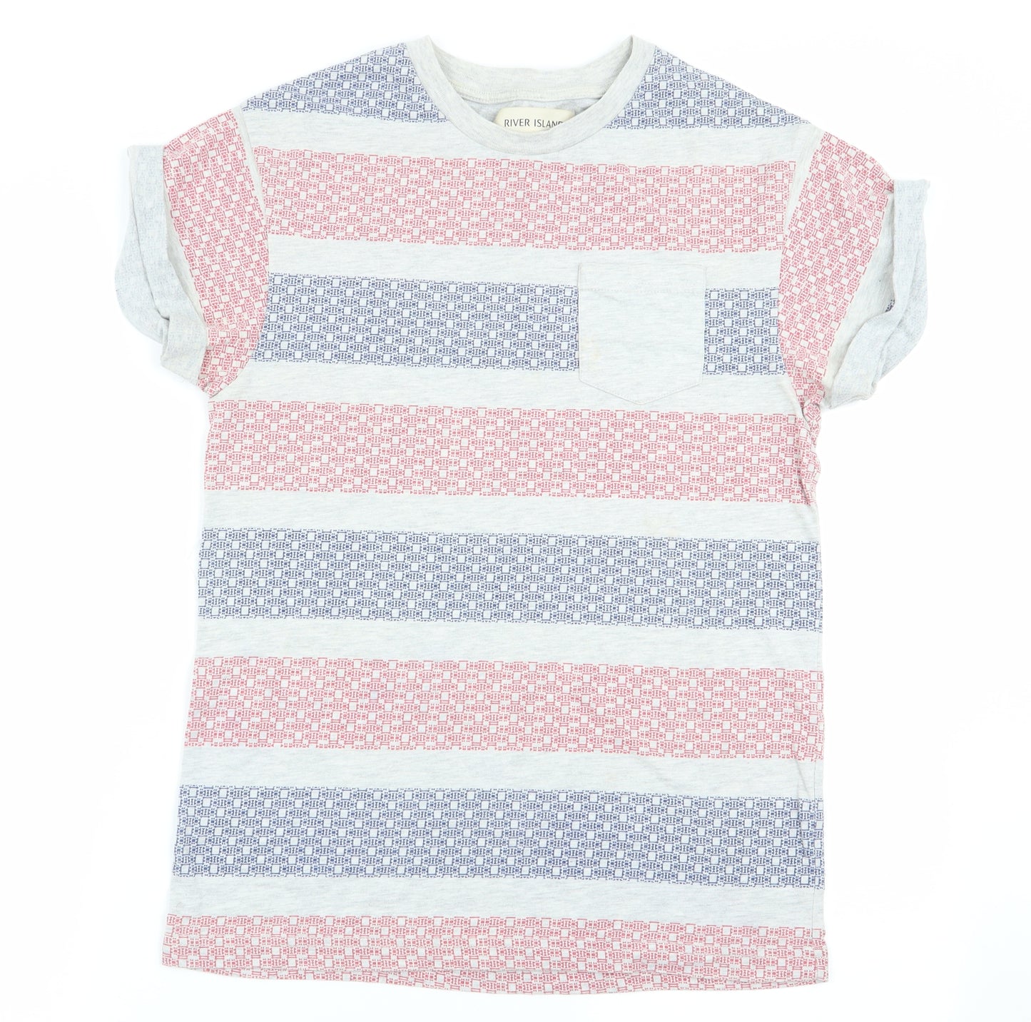 River Island Mens Multicoloured Geometric   T-Shirt Size XS
