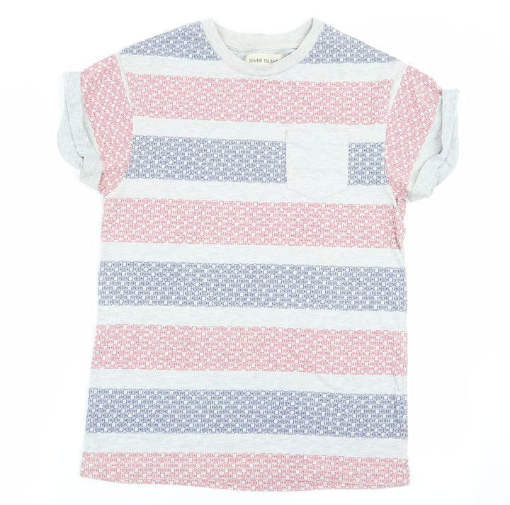 River Island Mens Multicoloured Geometric   T-Shirt Size XS