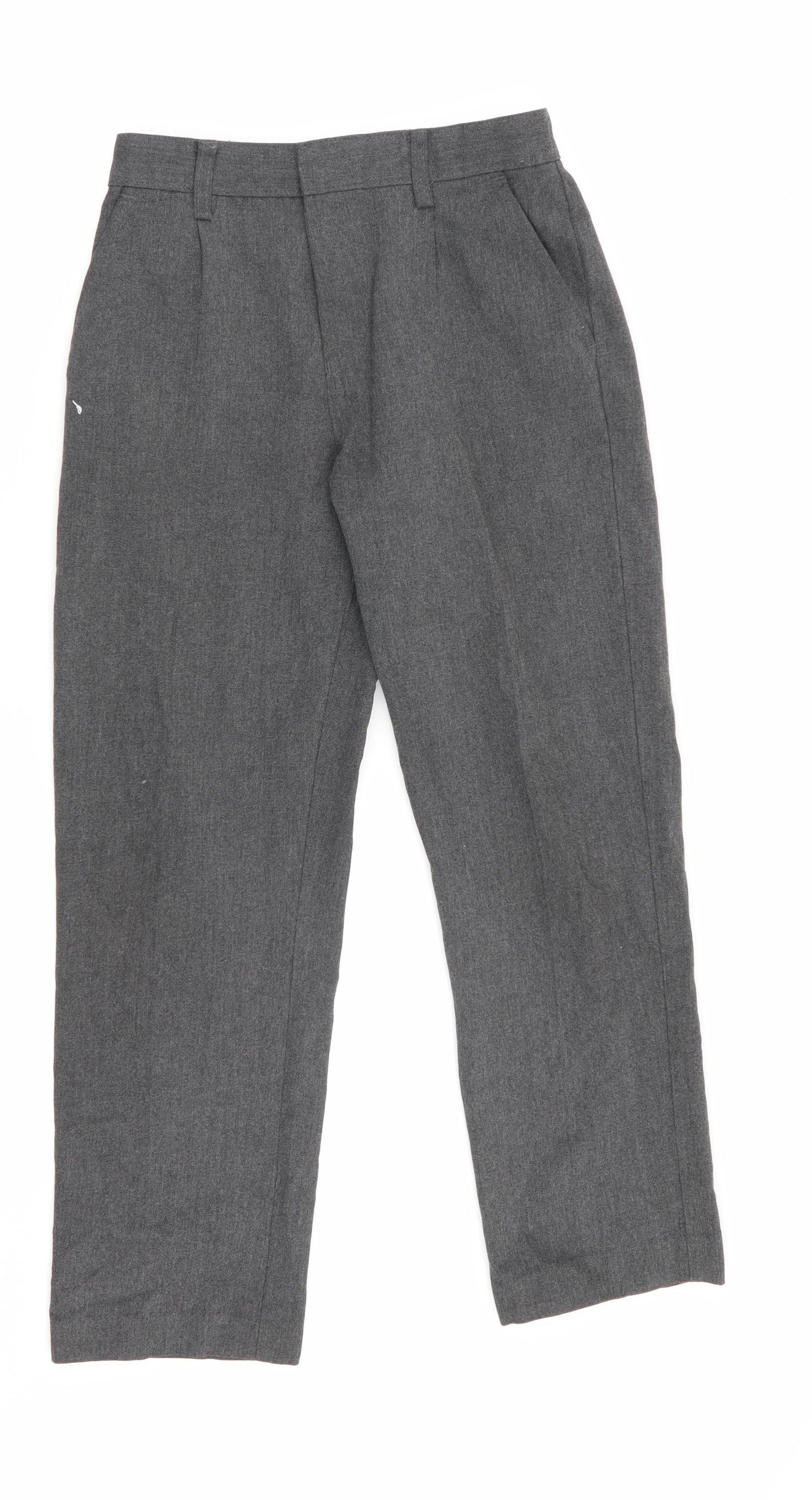 M&S Boys Grey   Chino Trousers Size 9 Years - school trousers