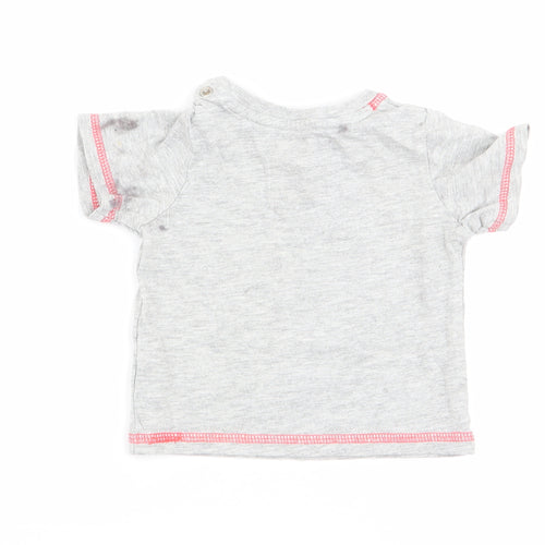 TU Boys Grey Animal Print  Basic T-Shirt Size 0-3 Months