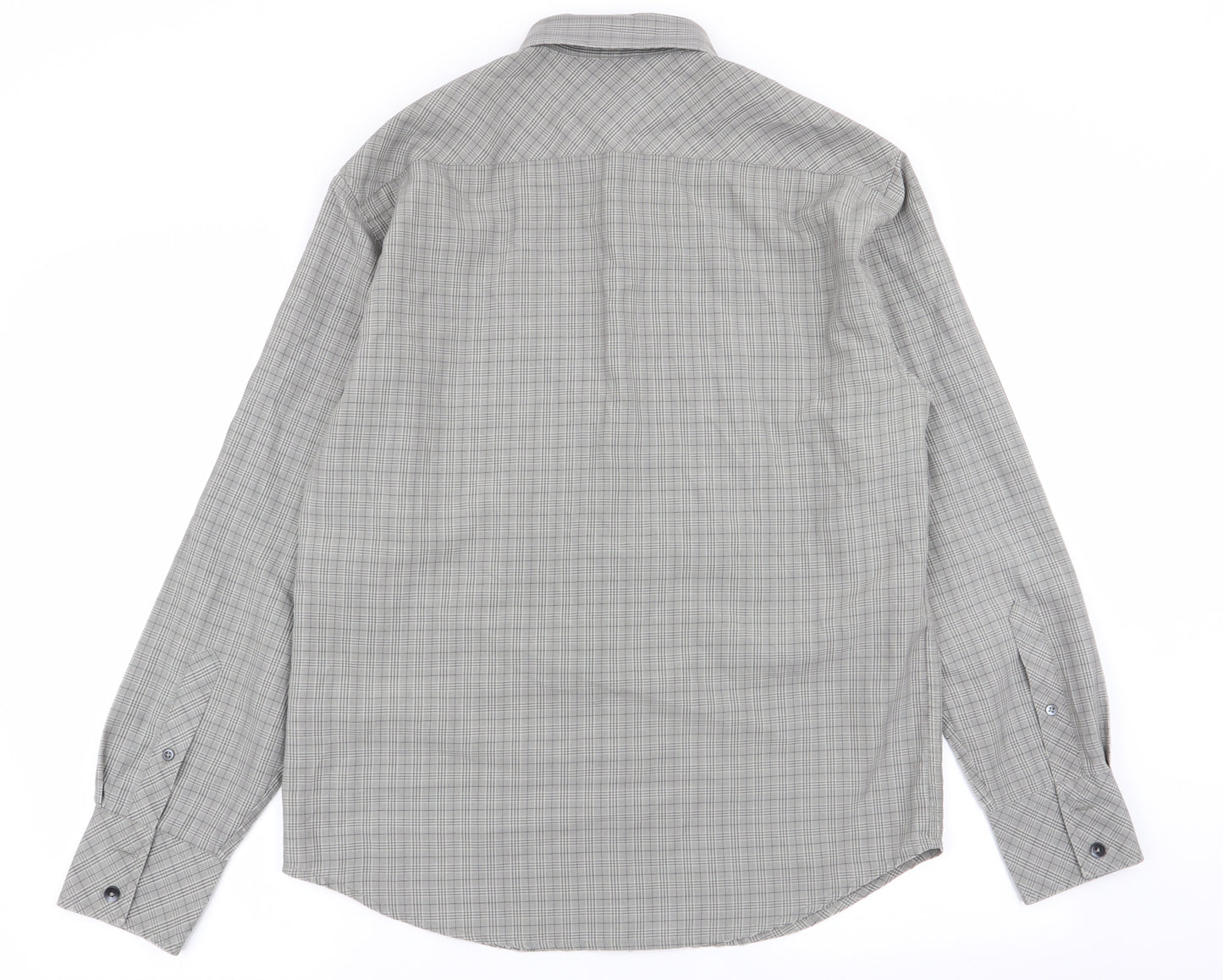 NEXT Mens Grey Check   Button-Up Size M