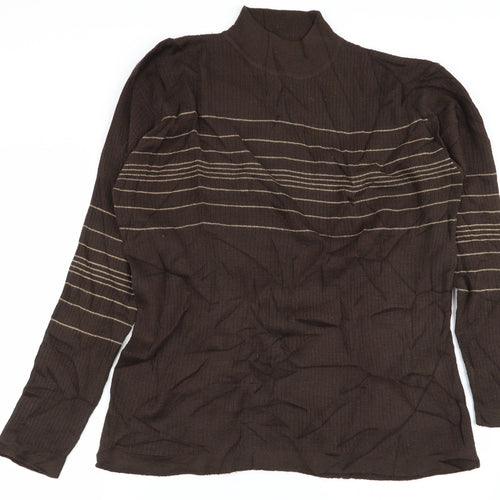john fields Mens Brown Striped  Pullover Jumper Size XL