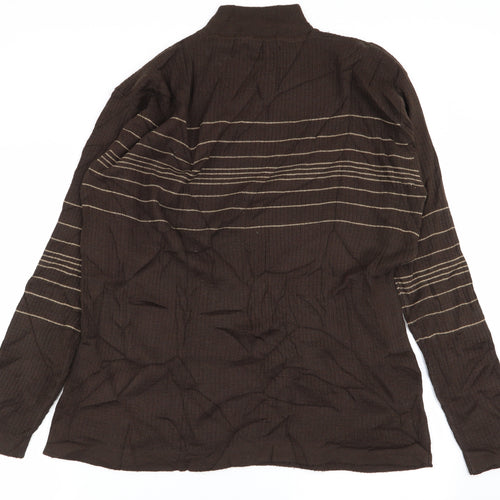 john fields Mens Brown Striped  Pullover Jumper Size XL