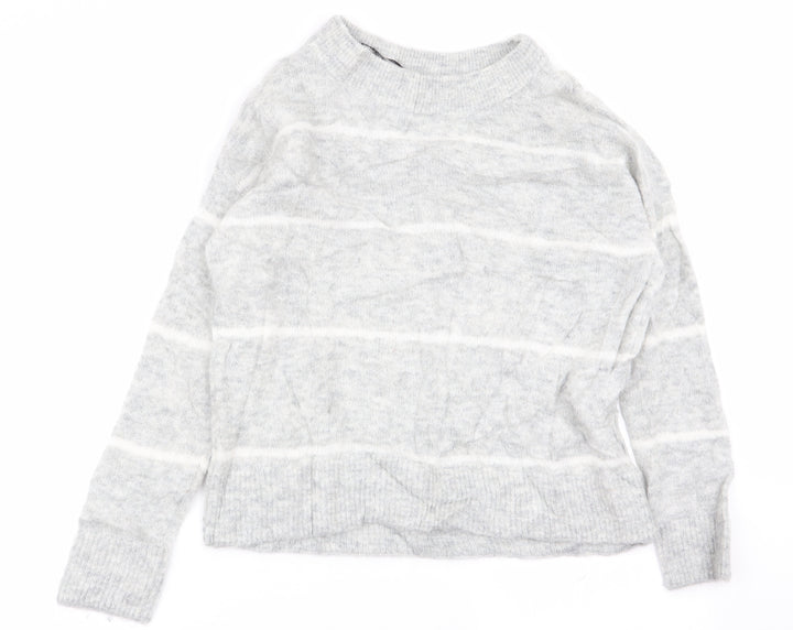 H&M Womens Grey Striped  Pullover Jumper Size 6