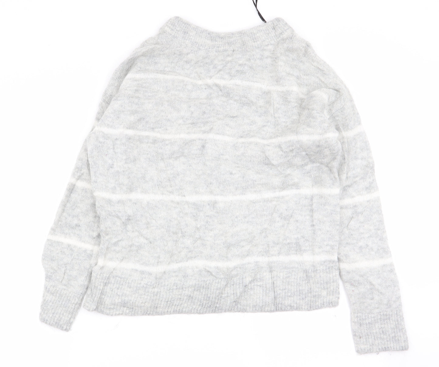 H&M Womens Grey Striped  Pullover Jumper Size 6