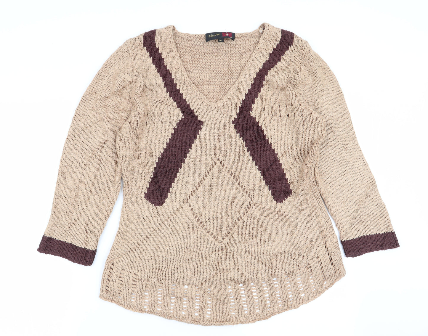 stephen Womens Beige   Pullover Jumper Size M  - Size M/L