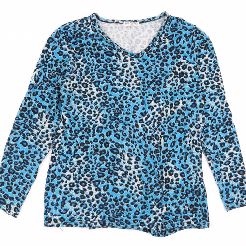 shi sheng Womens Multicoloured Animal Print  Basic T-Shirt Size L