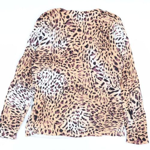 luc 8 fashion Womens Multicoloured Animal Print  Basic T-Shirt Size 12