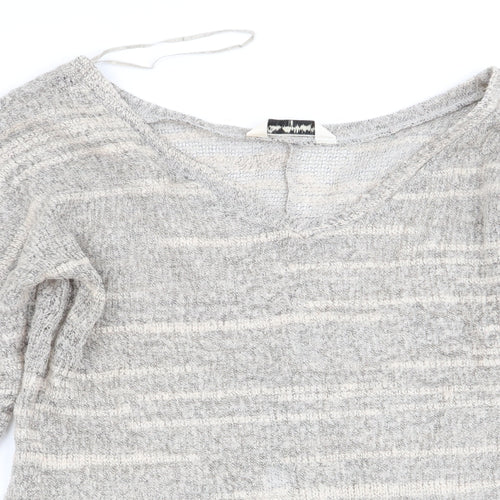 miss selfrudge Womens Beige Striped  Pullover Jumper Size 10