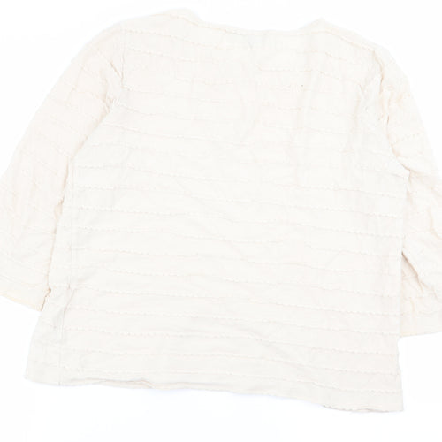 Principles Womens Beige Striped  Basic T-Shirt Size 14