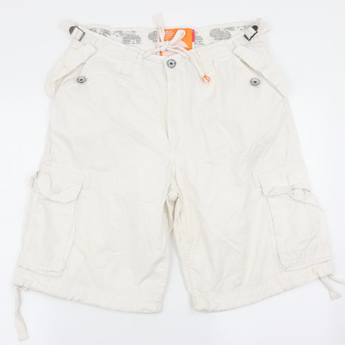 SoulCal&Co Mens White   Cargo Shorts Size 32 in