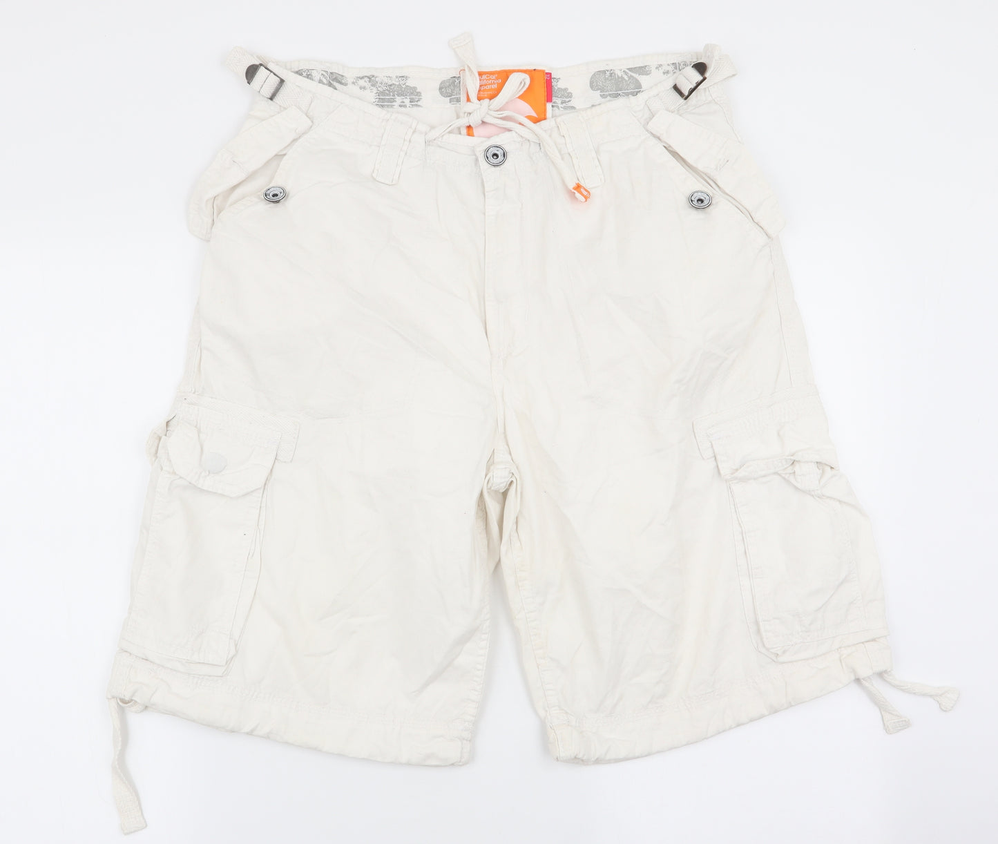 SoulCal&Co Mens White   Cargo Shorts Size 32 in
