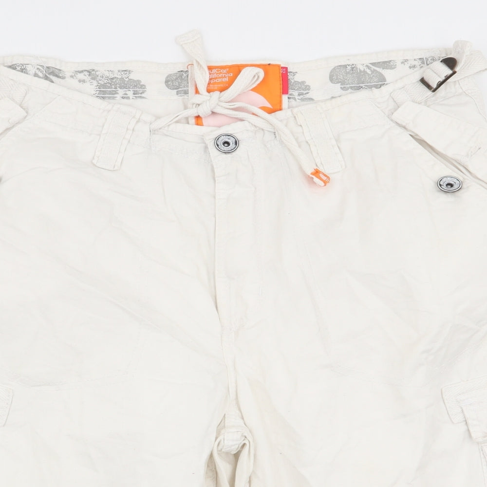 SoulCal&Co Mens White   Cargo Shorts Size 32 in