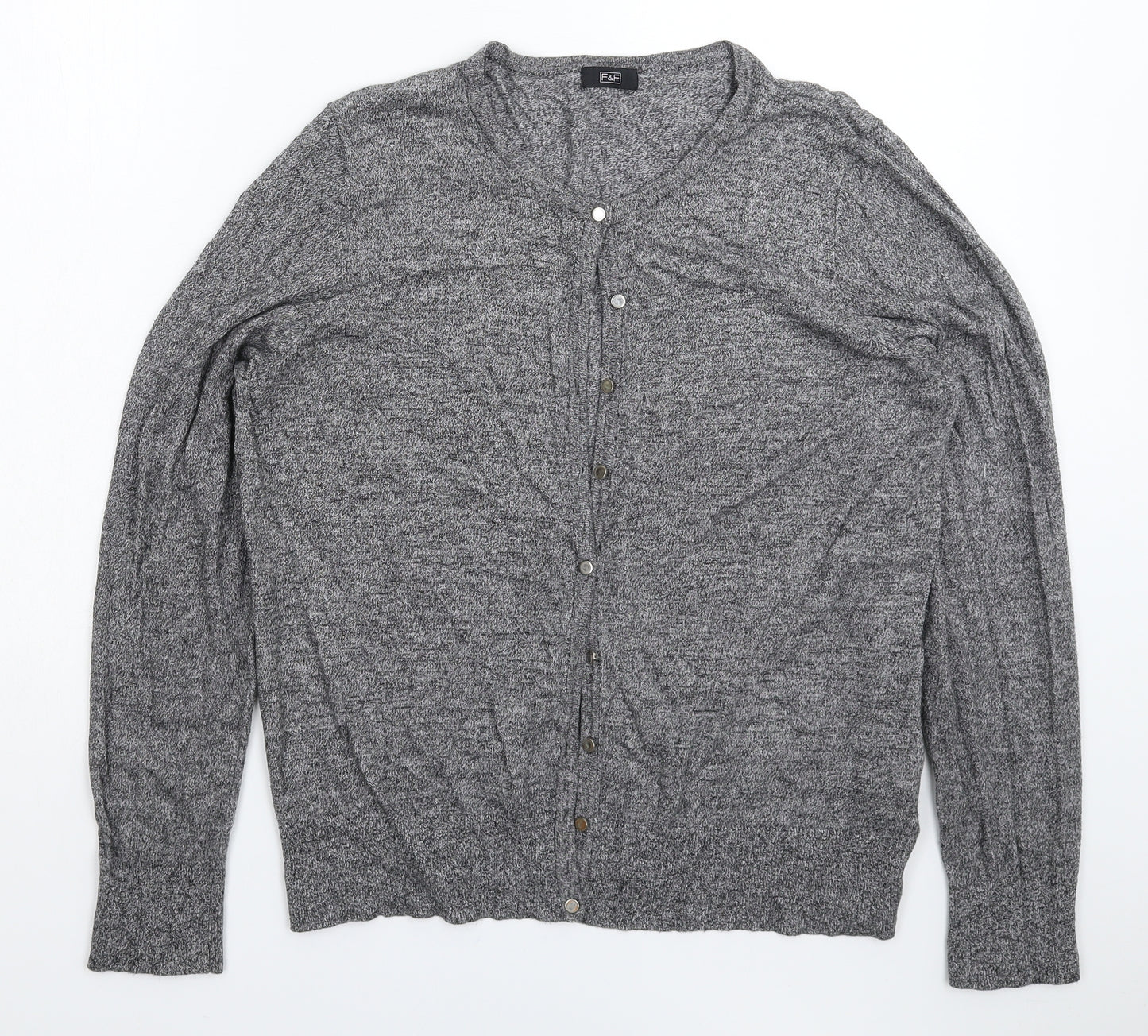 F&F Womens Grey  Knit Cardigan Jumper Size 20