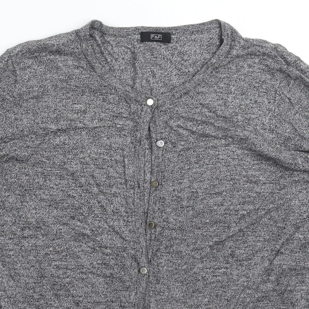 F&F Womens Grey  Knit Cardigan Jumper Size 20