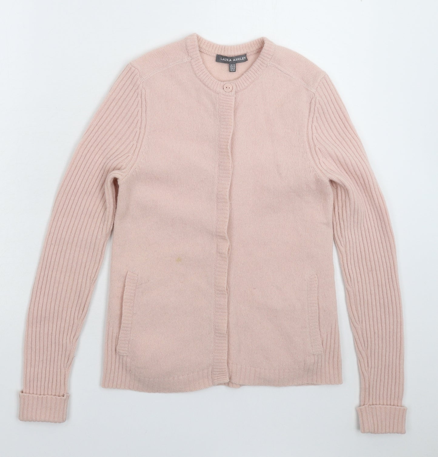 Laura Ashley Womens Pink  Knit Cardigan Jumper Size 10