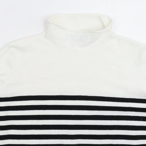 French Connection Mens White Striped Knit Pullover Jumper Size XL