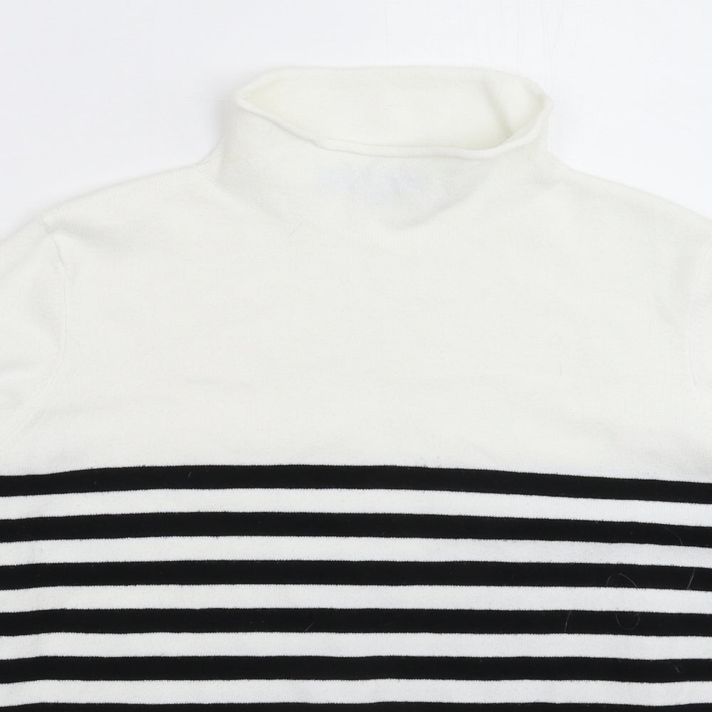 French Connection Mens White Striped Knit Pullover Jumper Size XL