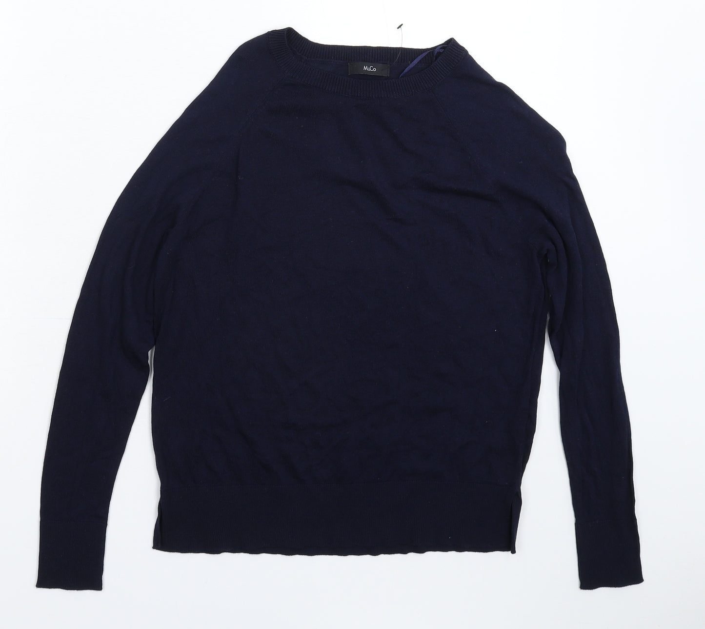 M&Co Womens Blue  Knit Pullover Jumper Size 8