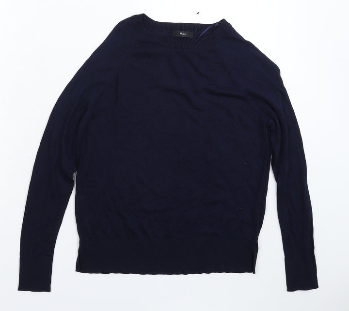 M&Co Womens Blue  Knit Pullover Jumper Size 8