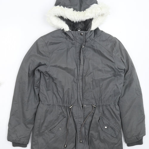 Oasis Womens Grey   Parka Coat Size S