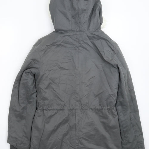 Oasis Womens Grey   Parka Coat Size S