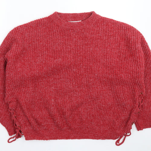 By Swan Womens Red  Knit Pullover Jumper One Size