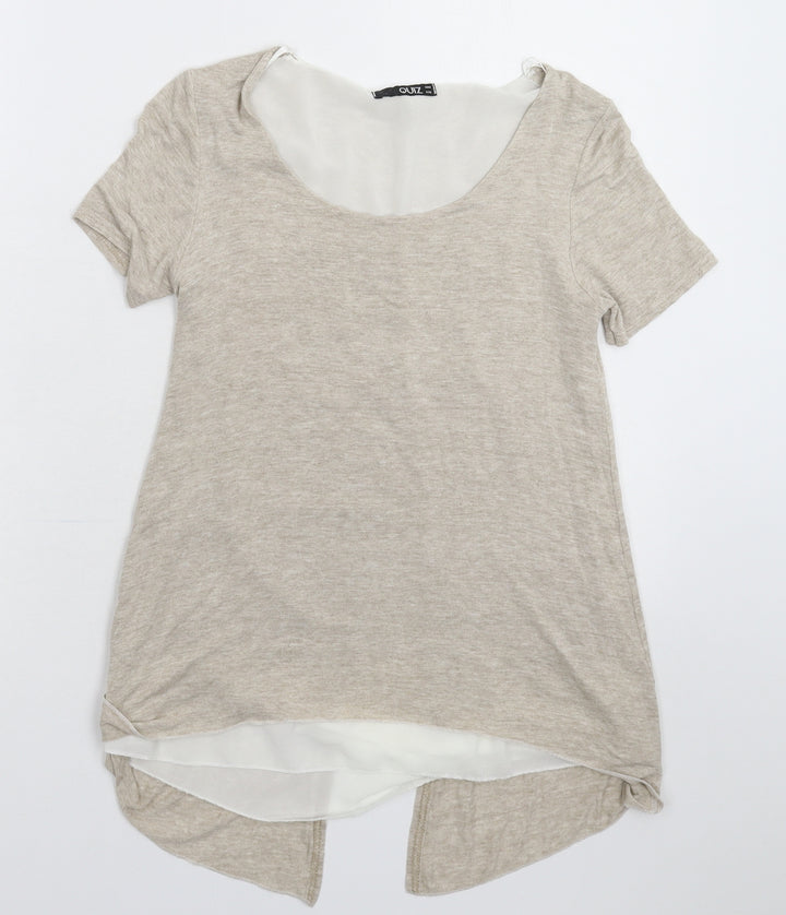 Quiz Womens Grey Basic T-Shirt Size 8