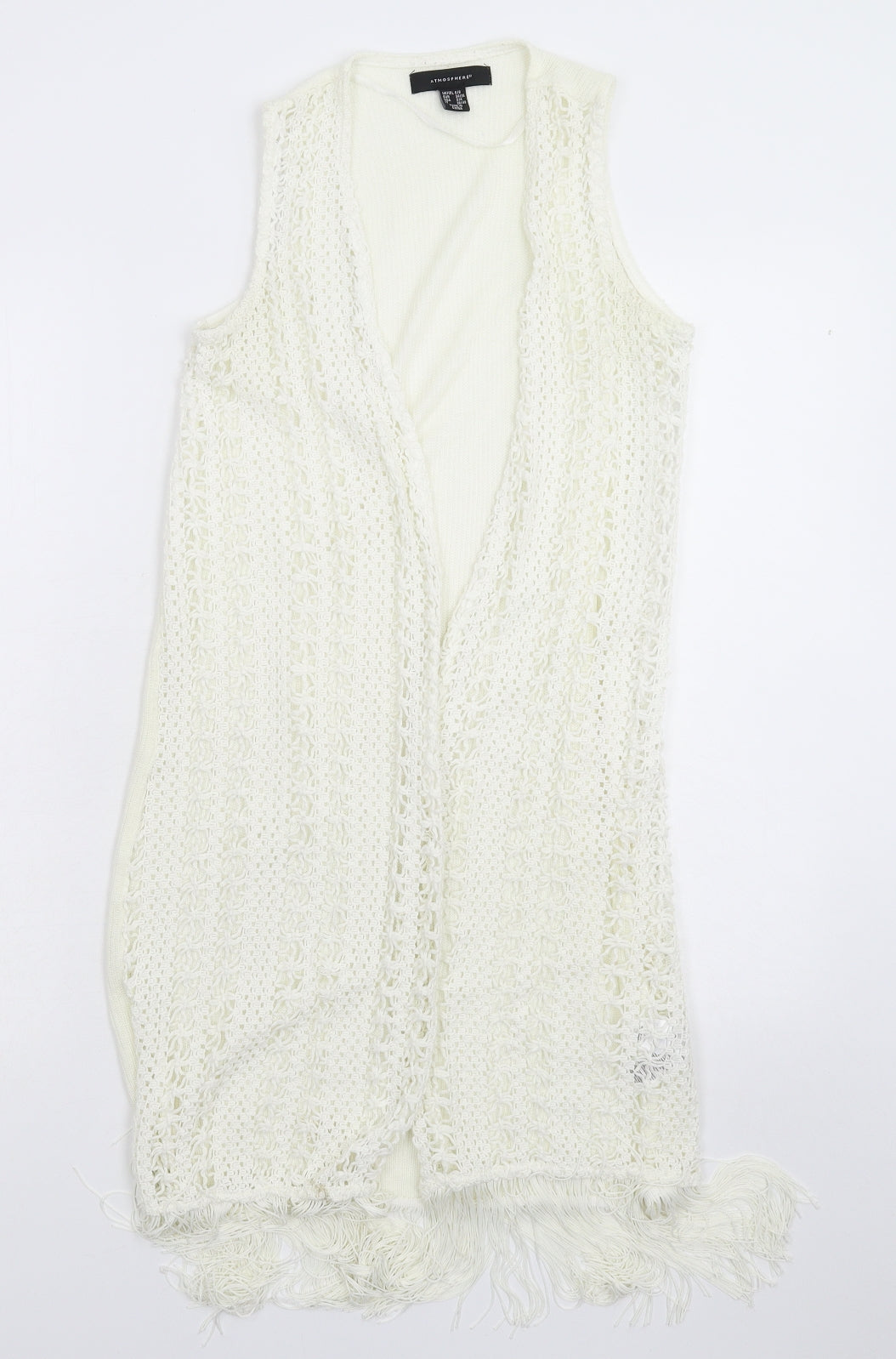 Atmosphere Womens White  Knit Vest Jumper Size 8