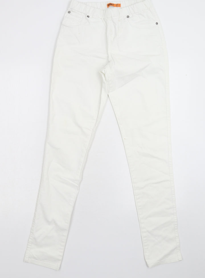 Denim & Co. Womens White Denim Jegging Jeans Size 10 L30 in