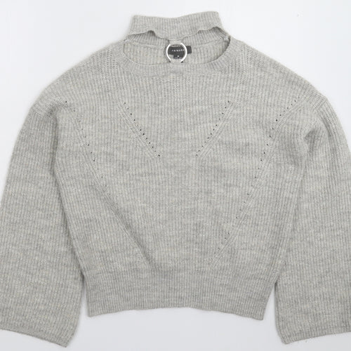 Primark Womens Grey  Knit Pullover Jumper Size 12