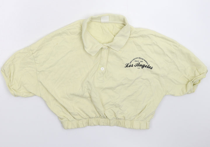 Zara Girls Yellow Cropped Polo Size 13-14 Years