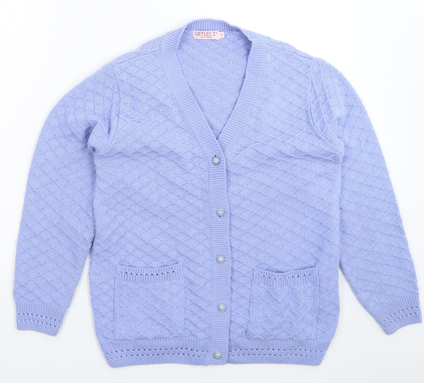 Reflect Womens Blue  Knit Cardigan Jumper Size S