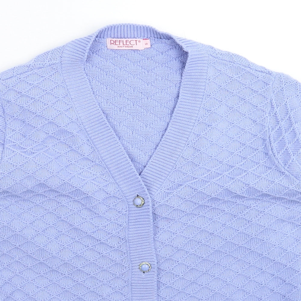 Reflect Womens Blue  Knit Cardigan Jumper Size S