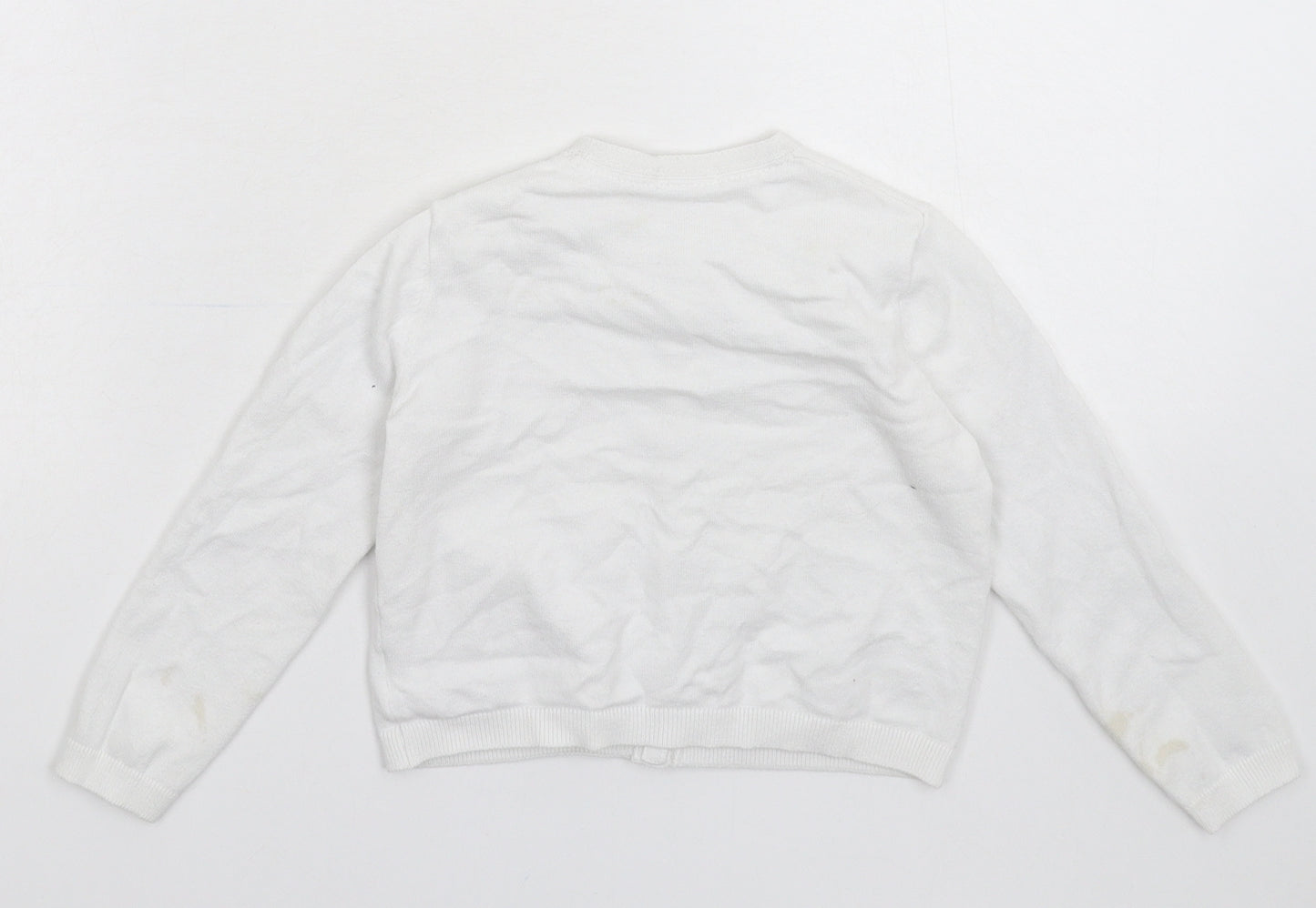 NEXT Girls White   Cardigan Jumper Size 2-3 Years