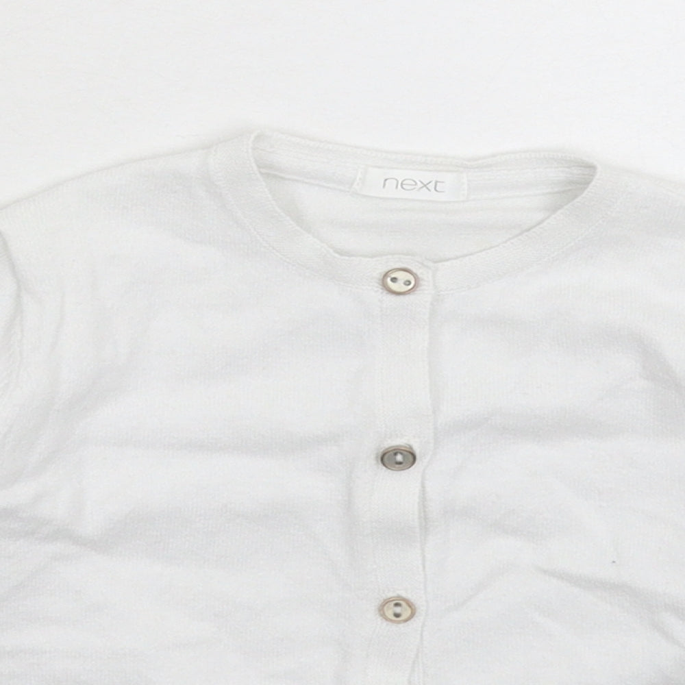 NEXT Girls White   Cardigan Jumper Size 2-3 Years