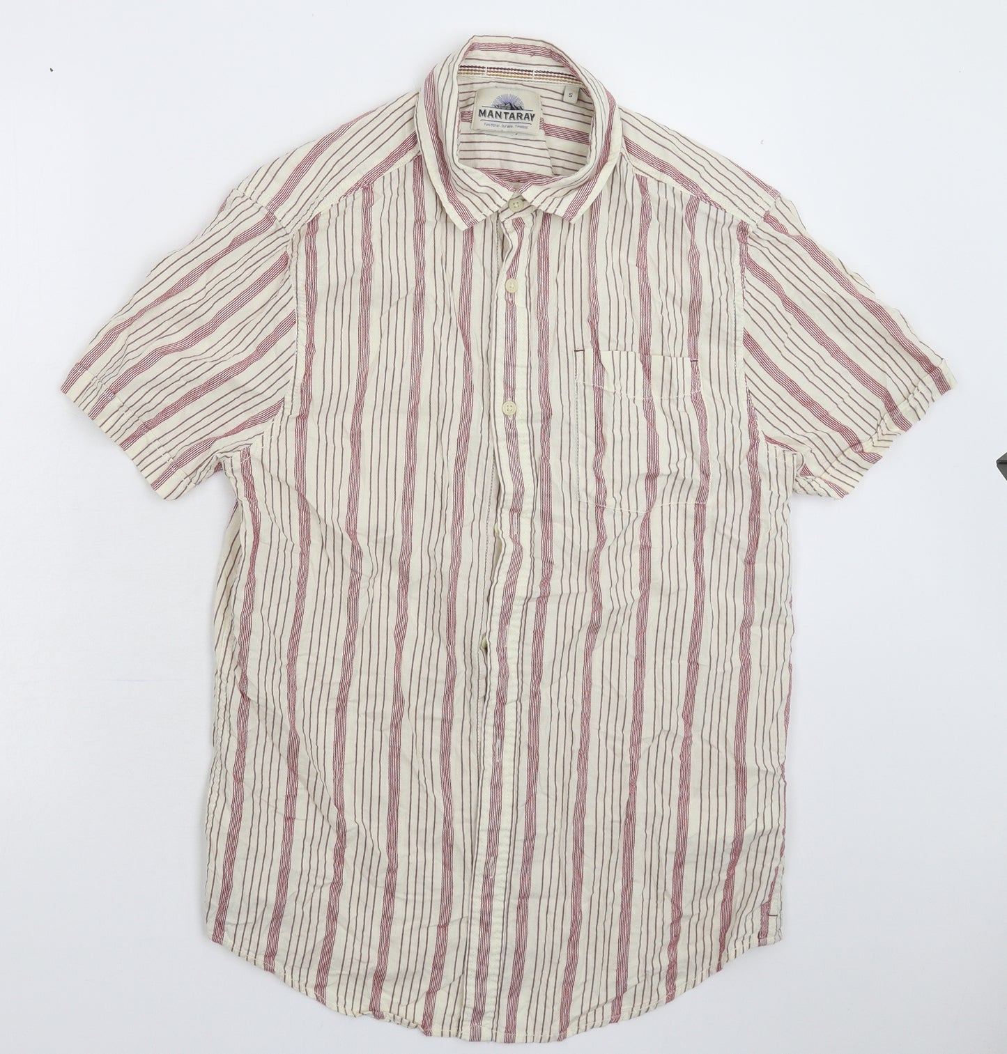 MANTARAY PRODUCTS Mens Grey Striped   Button-Up Size S