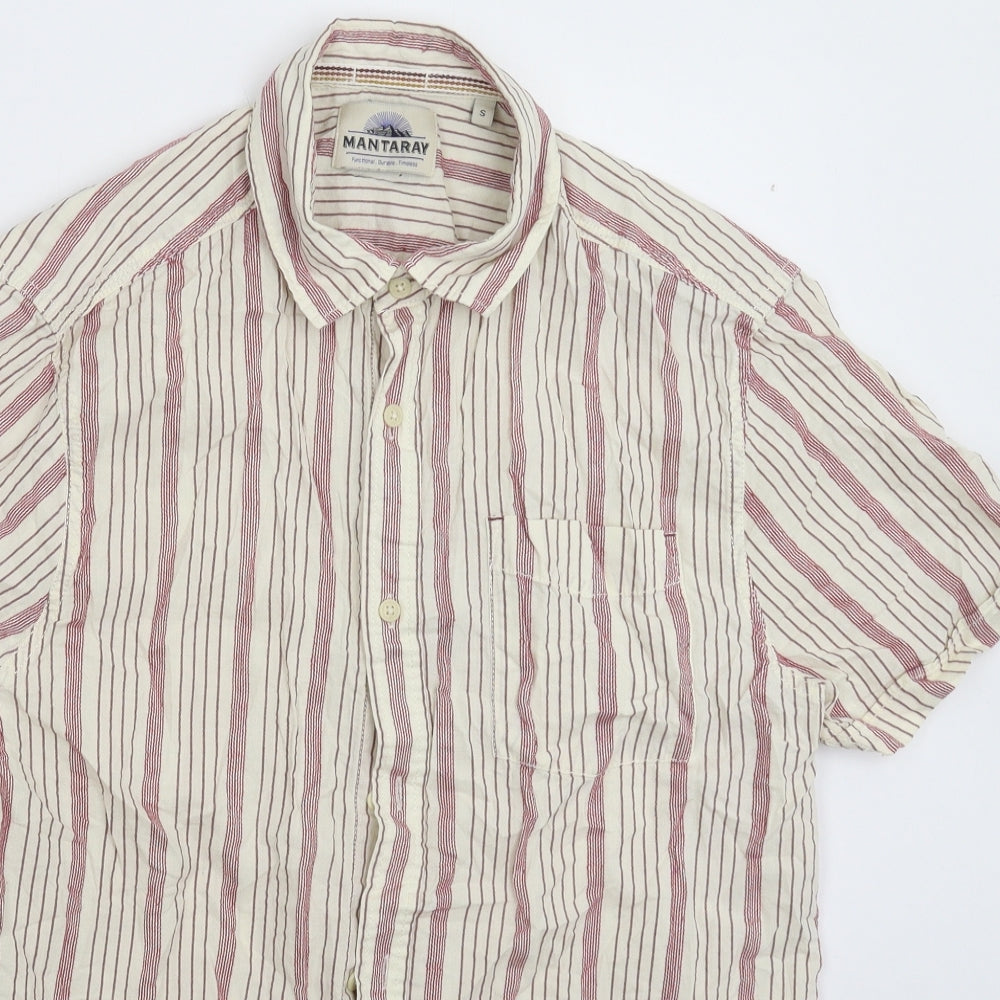 MANTARAY PRODUCTS Mens Grey Striped   Button-Up Size S