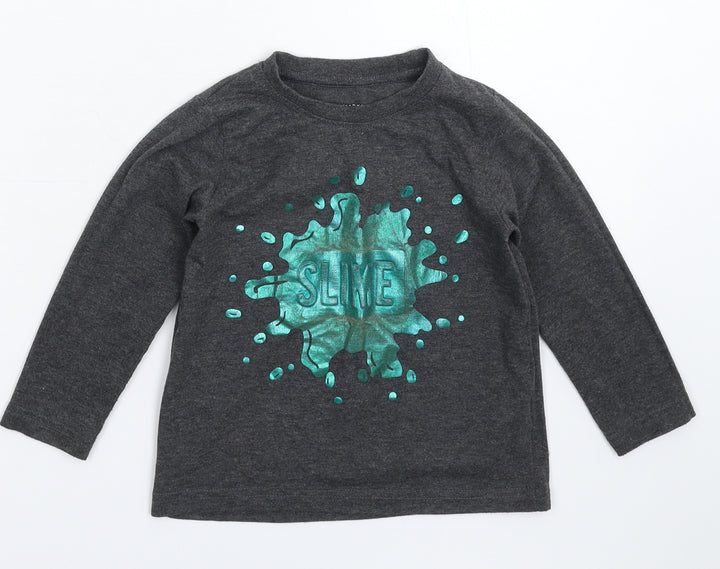 Primark Boys Grey   Basic T-Shirt Size 2-3 Years