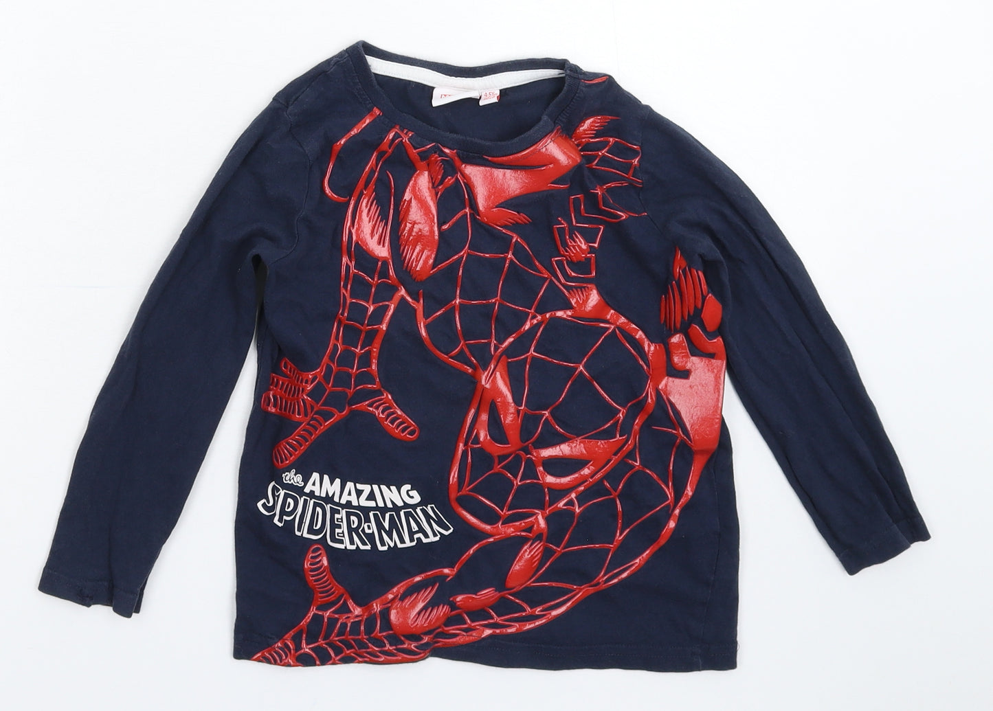 Primark Boys Blue   Basic T-Shirt Size 4-5 Years  - Spiderman