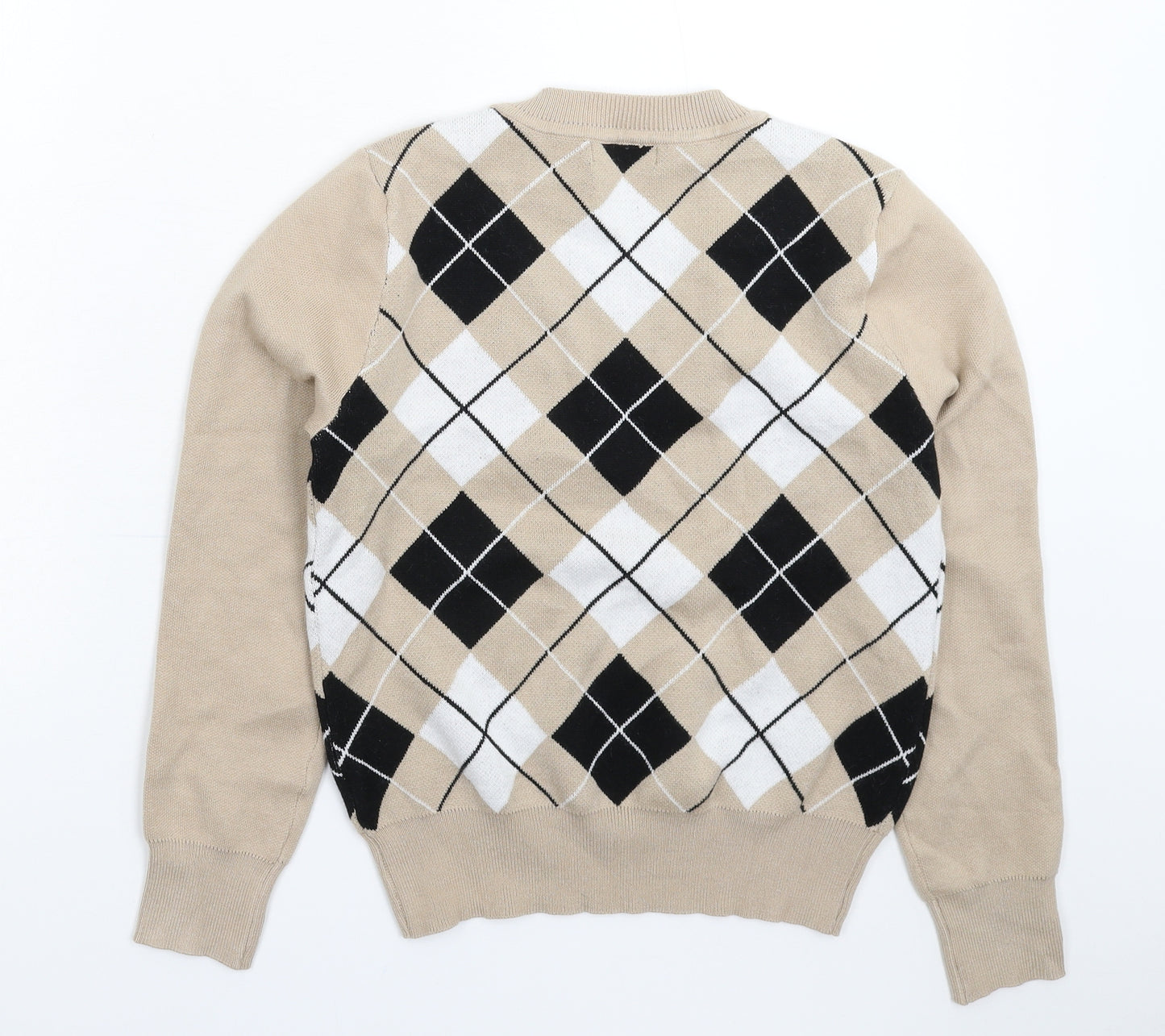 SheIn Womens Grey Check Knit Pullover Jumper Size 10