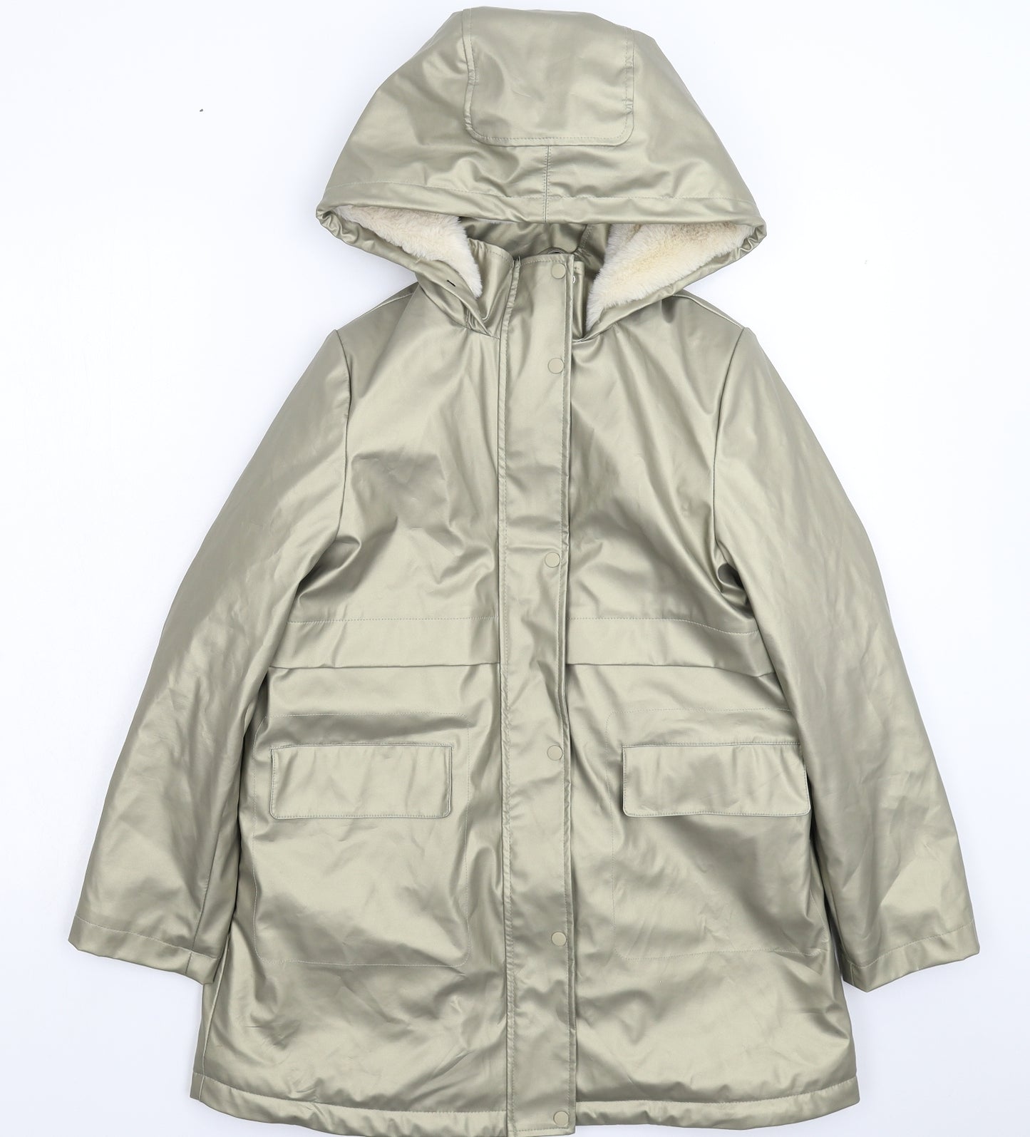 Zara Girls Gold   Parka Coat Size 11-12 Years