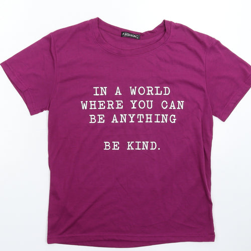 Fashion Womens Purple   Basic T-Shirt Size S