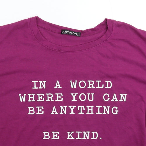 Fashion Womens Purple   Basic T-Shirt Size S