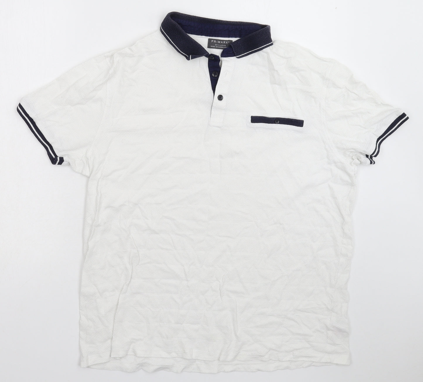 Primark Mens White    Polo Size 2XL