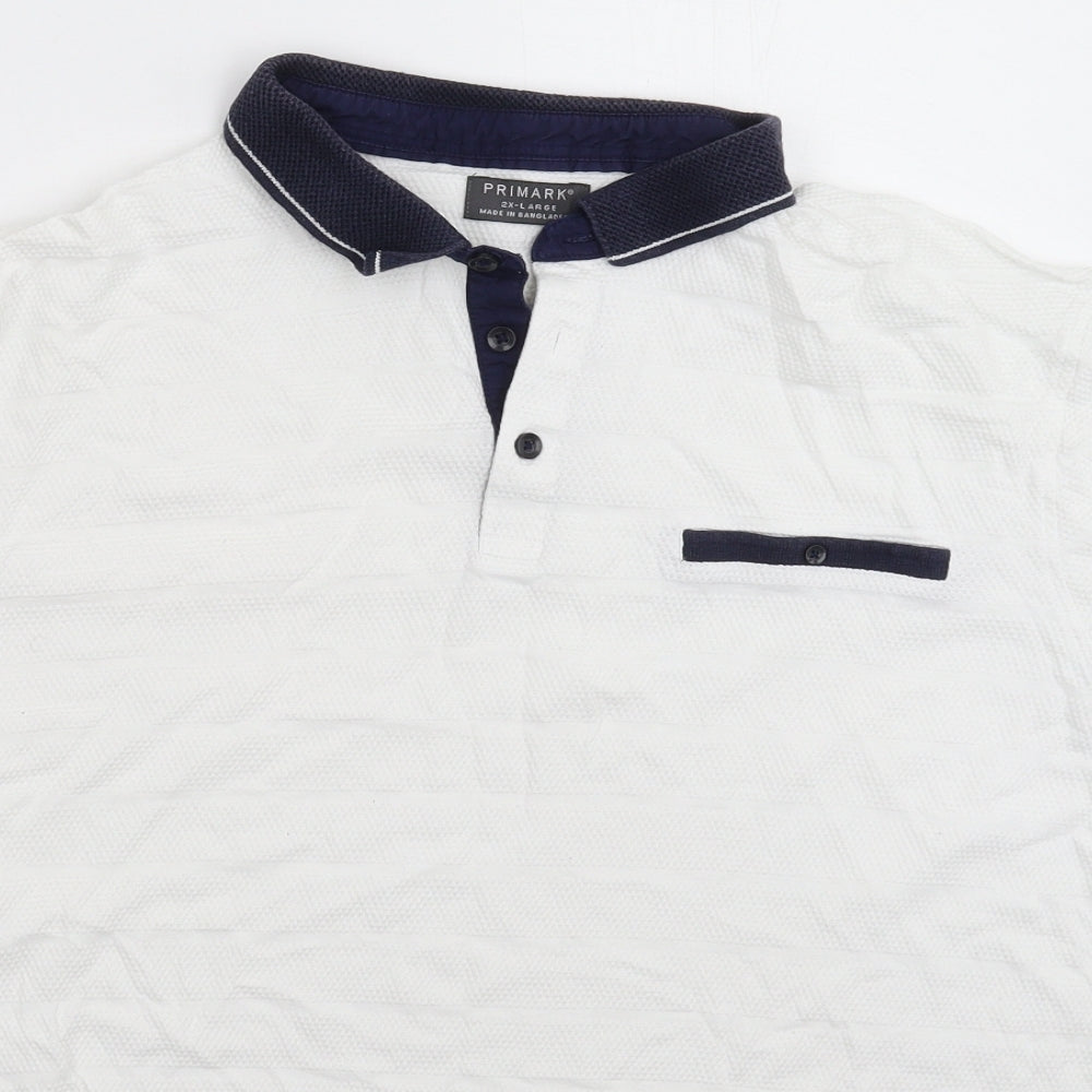 Primark Mens White    Polo Size 2XL