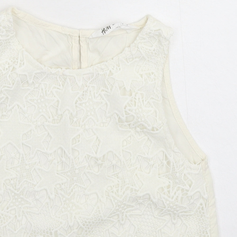 H&M Girls White   Basic Tank Size 10-11 Years