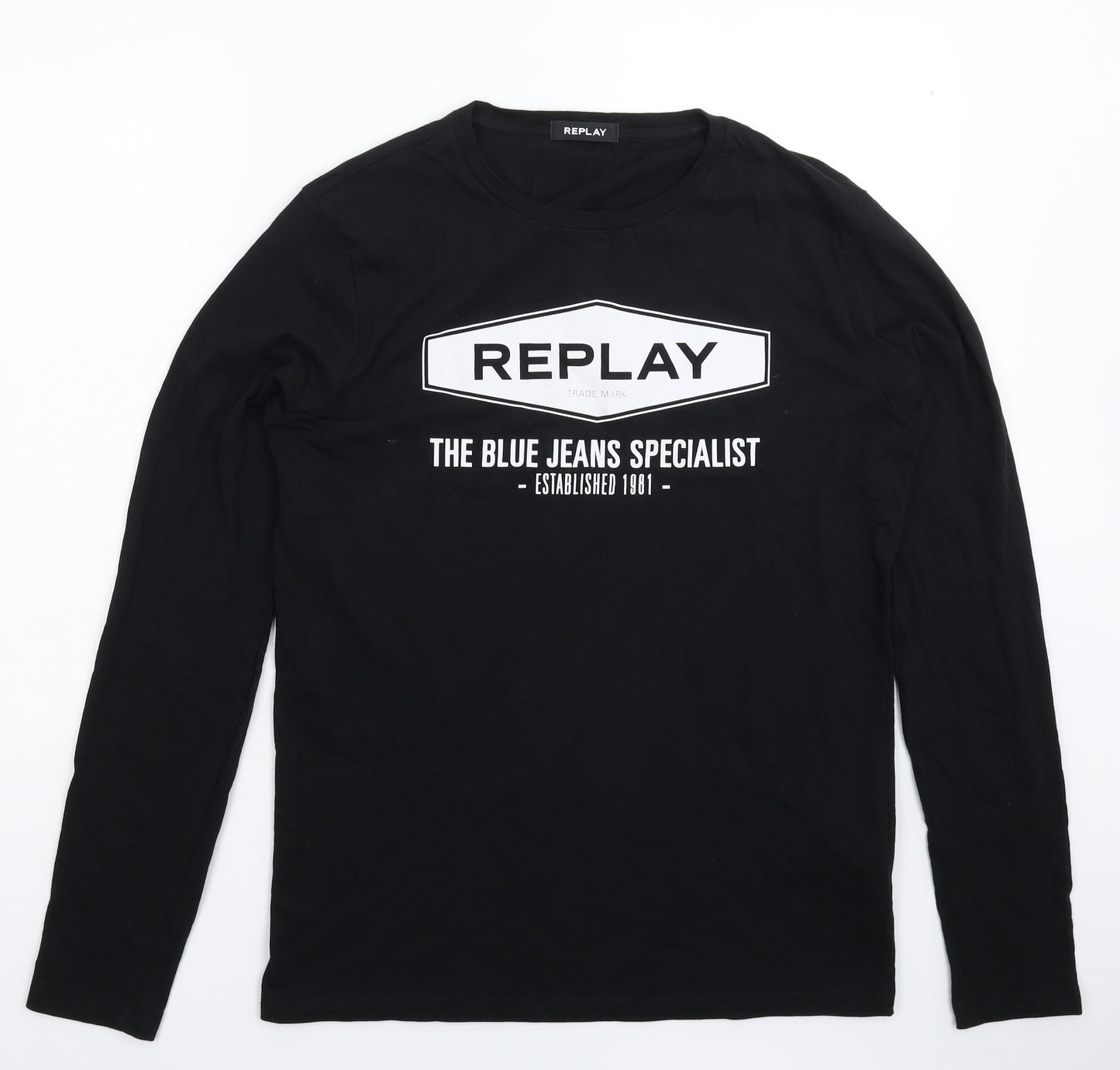 Replay Mens Black    T-Shirt Size M