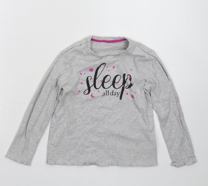 George Girls Grey   Basic T-Shirt Size 7-8 Years
